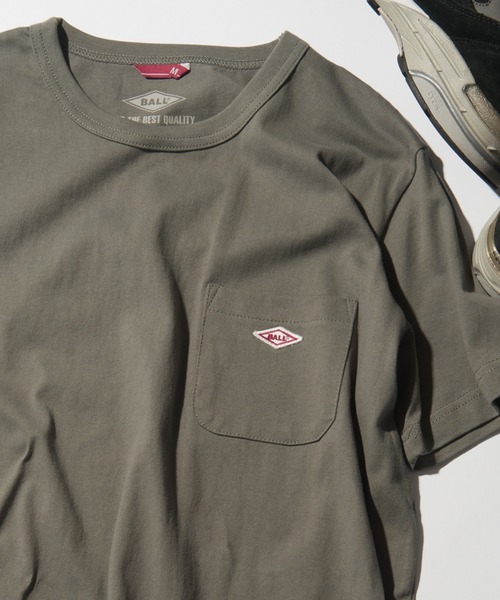 BALL(ボール)の「【BALL】50501 ヘビーウエイト天竺 Tシャツ(Tシャツ/カットソー・メンズ・グレー/ブラウン/ブルー/ライトグリーン/パープル/ホワイト/イエロー/ネイビー/ブラック/グリーン/サックスブルー/チャコールグレー/バーガンディー/モカ・L/M/LL)」の7枚目の写真