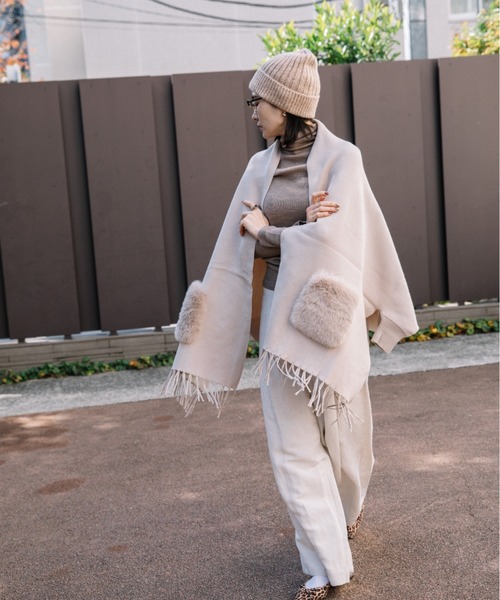 極美品✨FOXEY CAPE GILET ケープ ジレ カーディガン ウール FOXEY