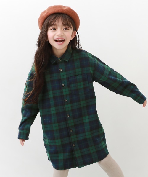 devirock（デビロック）の「綿100% チェック柄 ネルシャツ ワンピース（ワンピース・キッズ・その他2/その他4/その他5/その他1/その他3/その他6/その他7・150cm/120cm/110cm/140cm/100cm/160cm/130cm）」の3枚目の写真