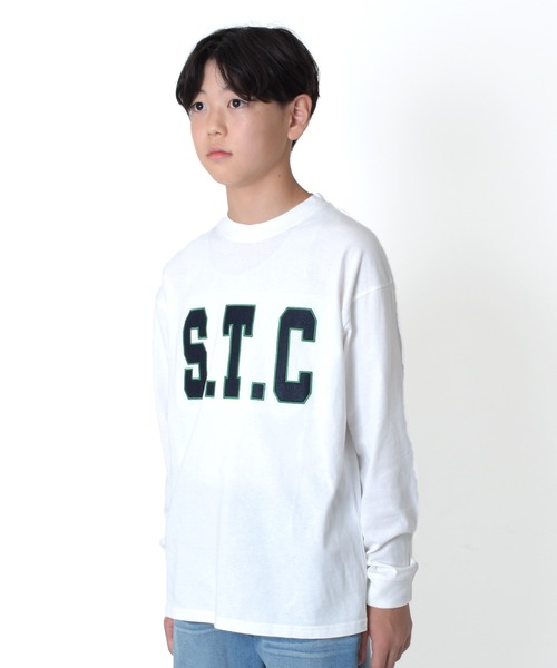 GLAZOS（グラソス）の「フロントグラフィックアップリケ刺繍長袖Tシャツ（Tシャツ/カットソー・キッズ・ホワイト/ベージュ/ネイビー・140cm/150cm/160cm/170cm/130cm）」の5枚目の写真