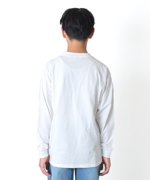 GLAZOS（グラソス）の「フロントグラフィックアップリケ刺繍長袖Tシャツ（Tシャツ/カットソー・キッズ・ホワイト/ベージュ/ネイビー・140cm/150cm/160cm/170cm/130cm）」の6枚目の写真