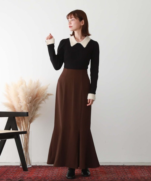 archives（アルシーヴ）の「マチ付きマーメイドスカート（スカート・レディース・アイボリー/ブラウン/ブラック/チャコールグレー・MEDIUM）」の19枚目の写真