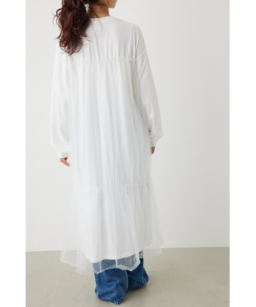 RODEO CROWNS WIDE BOWL（ロデオクラウンズワイドボウル）の「FLORIDA チュールドッキングワンピース（ワンピース・レディース・グレー×ホワイト/ブラック/オフホワイト・FREE）」の6枚目の写真