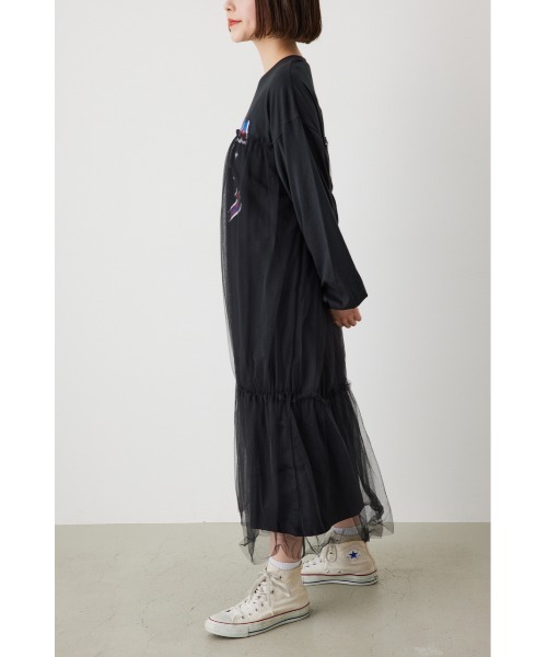 RODEO CROWNS WIDE BOWL（ロデオクラウンズワイドボウル）の「FLORIDA チュールドッキングワンピース（ワンピース・レディース・グレー×ホワイト/ブラック/オフホワイト・FREE）」の14枚目の写真