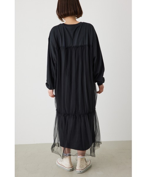 RODEO CROWNS WIDE BOWL（ロデオクラウンズワイドボウル）の「FLORIDA チュールドッキングワンピース（ワンピース・レディース・グレー×ホワイト/ブラック/オフホワイト・FREE）」の15枚目の写真