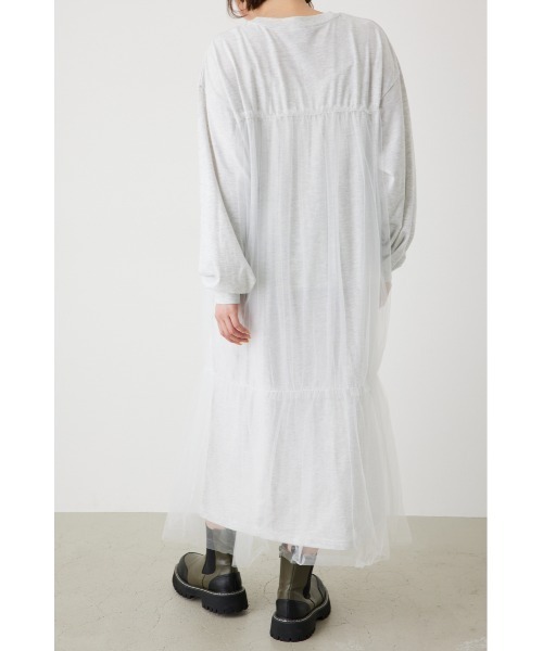 RODEO CROWNS WIDE BOWL（ロデオクラウンズワイドボウル）の「FLORIDA チュールドッキングワンピース（ワンピース・レディース・グレー×ホワイト/ブラック/オフホワイト・FREE）」の20枚目の写真