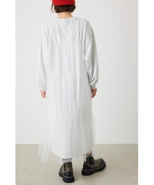 RODEO CROWNS WIDE BOWL（ロデオクラウンズワイドボウル）の「FLORIDA チュールドッキングワンピース（ワンピース・レディース・グレー×ホワイト/ブラック/オフホワイト・FREE）」の21枚目の写真