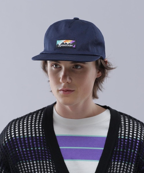 MANASTASH（マナスタッシュ）の「MANASTASH/マナスタッシュ/RAINBOW LOGO CAP/レインボーロゴキャップ（キャップ・メンズ・ブラック/オリーブ系/ネイビー・F）」の7枚目の写真