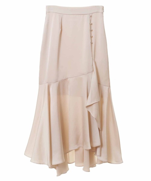 31 Sons de mode(トランテアン ソン ドゥ モード)の「サテンラッフルスカート(スカート・レディース・クリーム/ピンク・36/38)」の1枚目の写真