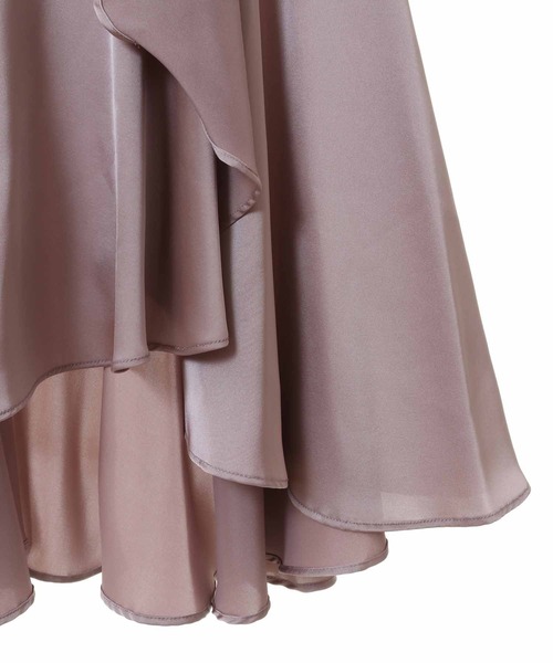 31 Sons de mode(トランテアン ソン ドゥ モード)の「サテンラッフルスカート(スカート・レディース・クリーム/ピンク・36/38)」の4枚目の写真