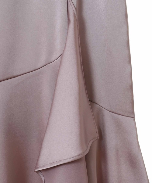 31 Sons de mode(トランテアン ソン ドゥ モード)の「サテンラッフルスカート(スカート・レディース・クリーム/ピンク・36/38)」の5枚目の写真