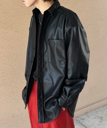 PICSAS | 【PICSAS】フェイクレザーオーバーサイズシャツ(シャツ/ブラウス)