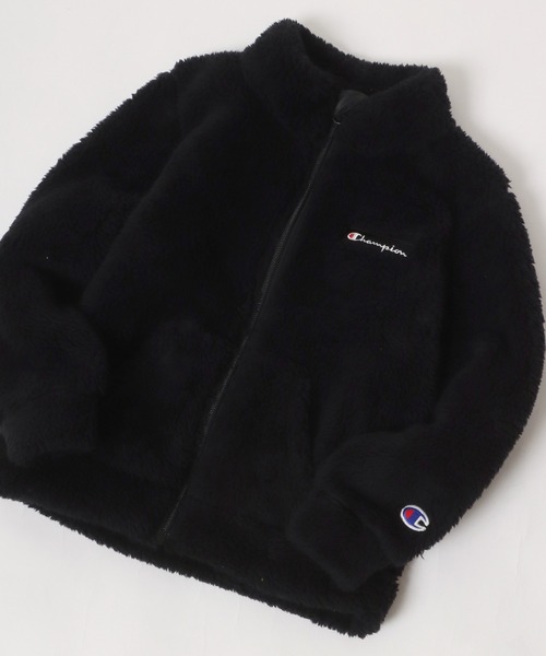 Champion(チャンピオン)の「Champion/チャンピオン シェルパボア スタンド フルジップジャケット(ブルゾン・キッズ・ブラック/ネイビー・140/150/160)」の1枚目の写真