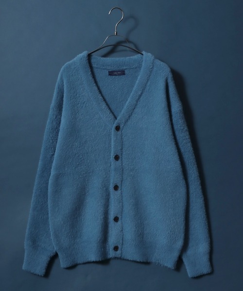 ANPAS(アンパス)の「Feather Yarn Loosesized Knit Cardigan/フェザーヤーン ルーズサイズ ニット カーディガン(カーディガン/ボレロ・メンズ・ターコイズブルー/ブルー/アイボリー/ブラック/マスタード/ライトグレー/チャコール/ワイン・L/M)」の1枚目の写真