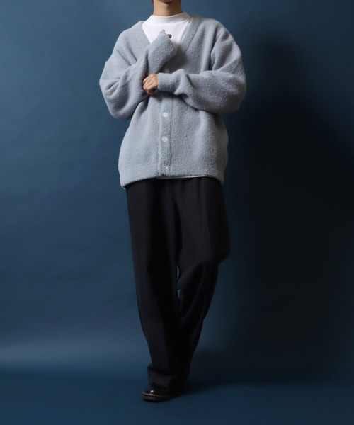 ANPAS(アンパス)の「Feather Yarn Loosesized Knit Cardigan/フェザーヤーン ルーズサイズ ニット カーディガン(カーディガン/ボレロ・メンズ・ターコイズブルー/ブルー/アイボリー/ブラック/マスタード/ライトグレー/チャコール/ワイン・L/M)」の9枚目の写真