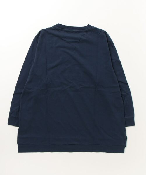 Emago(イマゴ)の「EMAGO 葉っぱロゴ刺繍チュニック(Tシャツ/カットソー・レディース・ベージュ/マスタード/ネイビー・FREE)」の4枚目の写真