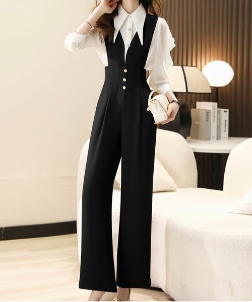 Burner（バーナー）の「【OKUOKU　0909】サロペット / オーバーオール oku-bottom-708063034460-53（サロペット/オーバーオール・レディース・オリーブ/ブラック・M/L）」の4枚目の写真