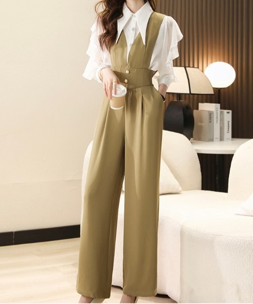 Burner（バーナー）の「【OKUOKU　0909】サロペット / オーバーオール oku-bottom-708063034460-53（サロペット/オーバーオール・レディース・オリーブ/ブラック・M/L）」の8枚目の写真