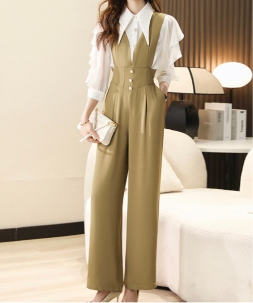 Burner（バーナー）の「【OKUOKU　0909】サロペット / オーバーオール oku-bottom-708063034460-53（サロペット/オーバーオール・レディース・オリーブ/ブラック・M/L）」の9枚目の写真