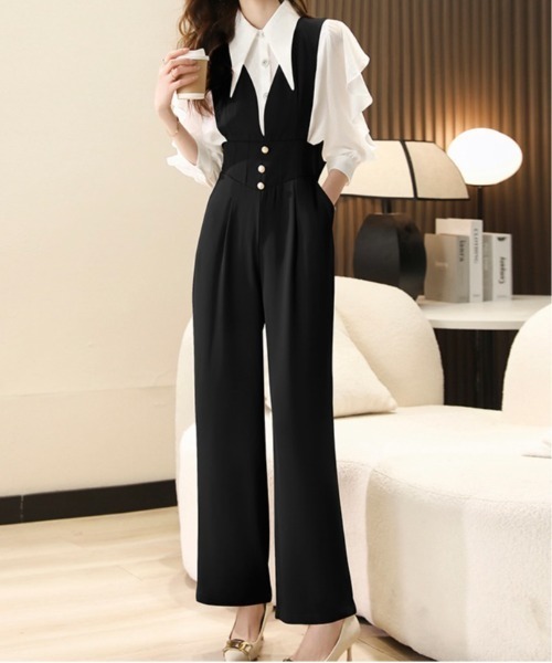 Burner（バーナー）の「【OKUOKU　0909】サロペット / オーバーオール oku-bottom-708063034460-53（サロペット/オーバーオール・レディース・オリーブ/ブラック・M/L）」の5枚目の写真