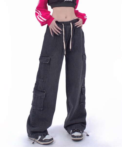 ROOPTOKYO（ループトウキョウ）の「▲4Pocket Cargo Denim / 4ポケットカーゴデニムパンツ（カーゴパンツ・レディース・ブルー/ブラック・M/L/S）」の2枚目の写真