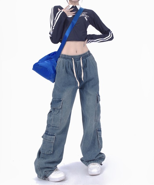 ROOPTOKYO（ループトウキョウ）の「▲4Pocket Cargo Denim / 4ポケットカーゴデニムパンツ（カーゴパンツ・レディース・ブルー/ブラック・M/L/S）」の10枚目の写真