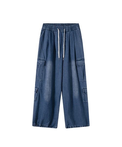 ROOPTOKYO（ループトウキョウ）の「▲4Pocket Cargo Denim / 4ポケットカーゴデニムパンツ（カーゴパンツ・レディース・ブルー/ブラック・M/L/S）」の3枚目の写真