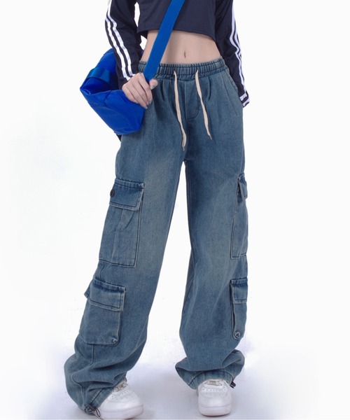 ROOPTOKYO（ループトウキョウ）の「▲4Pocket Cargo Denim / 4ポケットカーゴデニムパンツ（カーゴパンツ・レディース・ブルー/ブラック・M/L/S）」の14枚目の写真