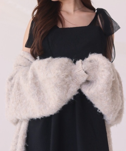 mellowneon（メロウネオン）の「シャギーニットカーディガン（カーディガン/ボレロ・レディース・ピンク/ベージュ/オフホワイト/グレー・FREE）」の13枚目の写真