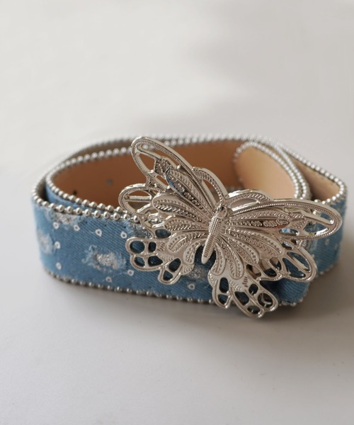 BARELY BLUE（ベアリーブルー）の「【 BARELY BLUE / ベアリーブルー 】 バタフライ バックル ベルト（ベルト・レディース・ブラック/ブルー/ライトブルー・FREE）」の9枚目の写真