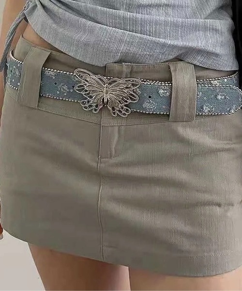 BARELY BLUE（ベアリーブルー）の「【 BARELY BLUE / ベアリーブルー 】 バタフライ バックル ベルト（ベルト・レディース・ブラック/ブルー/ライトブルー・FREE）」の7枚目の写真