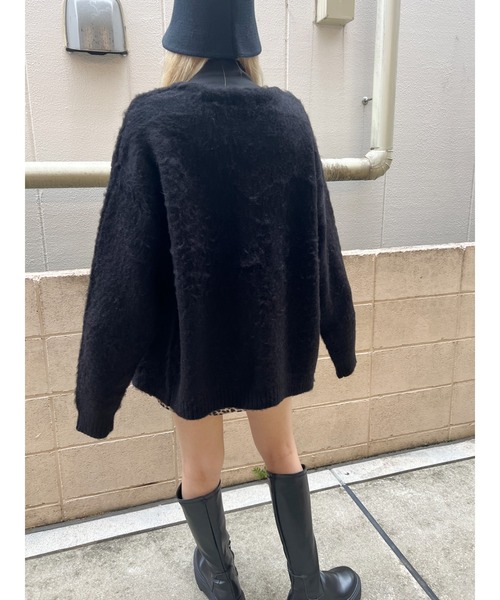 WC（ダブル シー）の「モヘアライクビッグカーディガン（カーディガン/ボレロ・レディース・パープル/ブラック/ピンク/ブルー・FREE）」の9枚目の写真