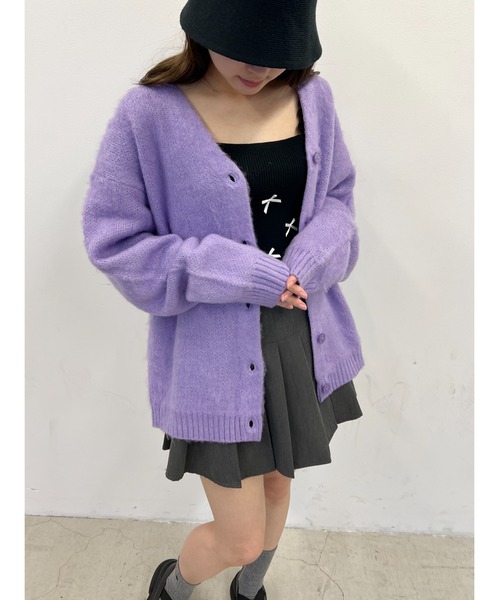 WC（ダブル シー）の「モヘアライクビッグカーディガン（カーディガン/ボレロ・レディース・パープル/ブラック/ピンク/ブルー・FREE）」の21枚目の写真