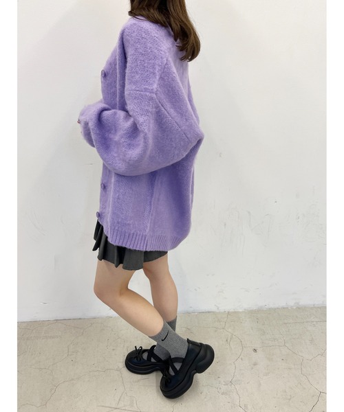 WC（ダブル シー）の「モヘアライクビッグカーディガン（カーディガン/ボレロ・レディース・パープル/ブラック/ピンク/ブルー・FREE）」の22枚目の写真