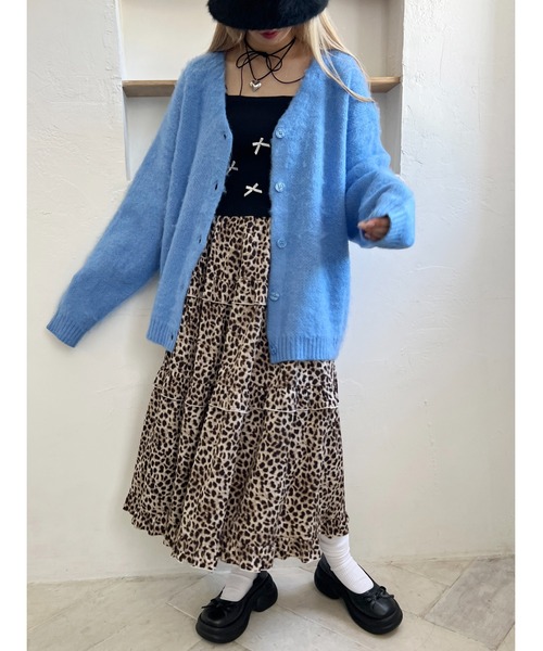 WC（ダブル シー）の「モヘアライクビッグカーディガン（カーディガン/ボレロ・レディース・パープル/ブラック/ピンク/ブルー・FREE）」の12枚目の写真