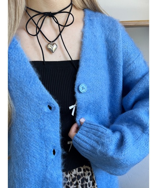 WC（ダブル シー）の「モヘアライクビッグカーディガン（カーディガン/ボレロ・レディース・パープル/ブラック/ピンク/ブルー・FREE）」の13枚目の写真