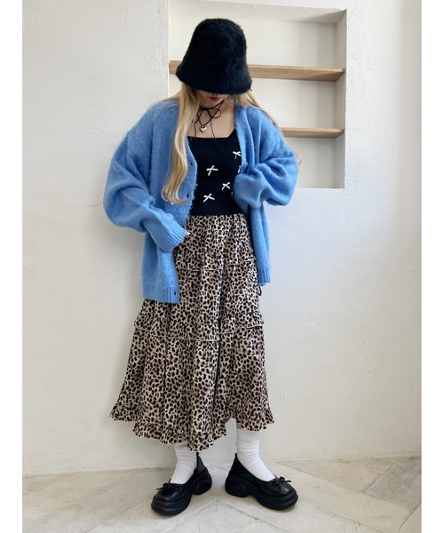 WC（ダブル シー）の「モヘアライクビッグカーディガン（カーディガン/ボレロ・レディース・パープル/ブラック/ピンク/ブルー・FREE）」の14枚目の写真