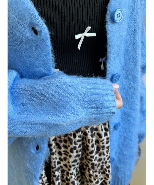 WC（ダブル シー）の「モヘアライクビッグカーディガン（カーディガン/ボレロ・レディース・パープル/ブラック/ピンク/ブルー・FREE）」の16枚目の写真