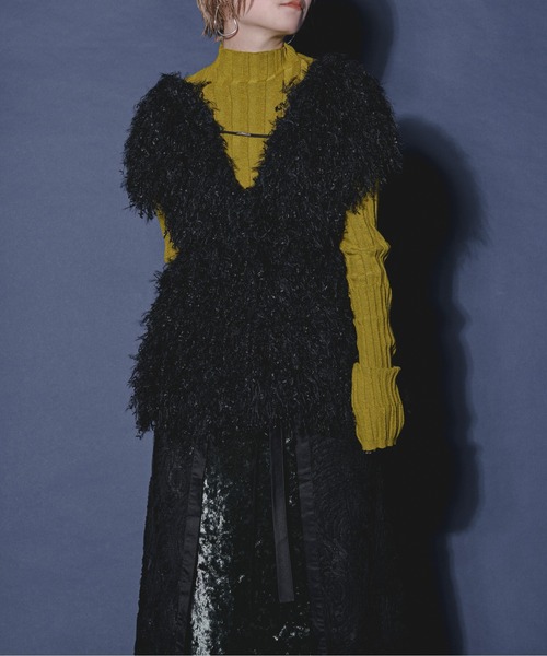 Ezick（エジック）の「Mode switch イレリブハイネックニット（ニット/セーター・レディース・ブラック/チャコールグレー/ピンク/ブルー系その他/マスタード・FREE）」の7枚目の写真