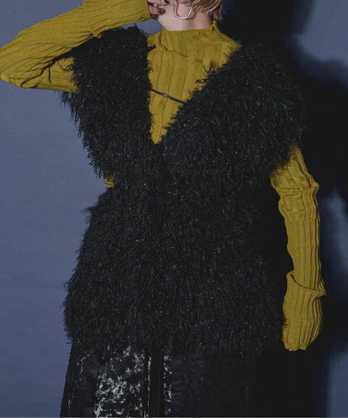 Ezick（エジック）の「Mode switch イレリブハイネックニット（ニット/セーター・レディース・ブラック/チャコールグレー/ピンク/ブルー系その他/マスタード・FREE）」の10枚目の写真