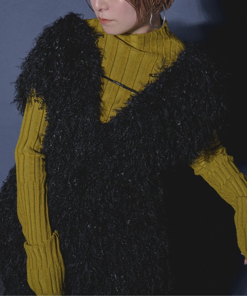 Ezick（エジック）の「Mode switch イレリブハイネックニット（ニット/セーター・レディース・ブラック/チャコールグレー/ピンク/ブルー系その他/マスタード・FREE）」の12枚目の写真