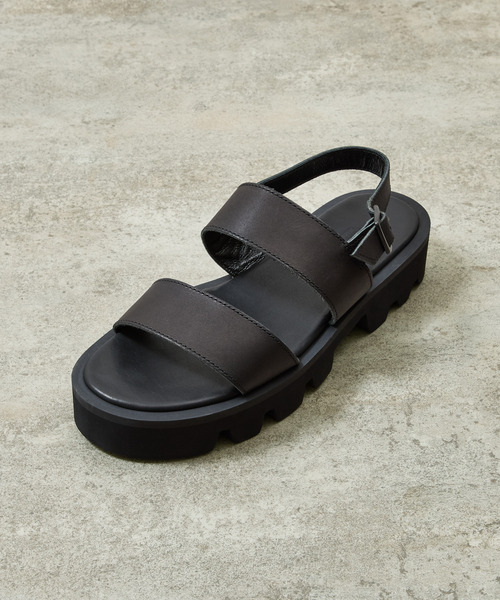 And A（アンドエー）の「PADRONE パドローネ / BACK STRAP SANDALS with Chunky Sole バックストラップサンダル チャンキーソール / PU2308-3206（サンダル・メンズ・ブラック・40/41/42）」の22枚目の写真
