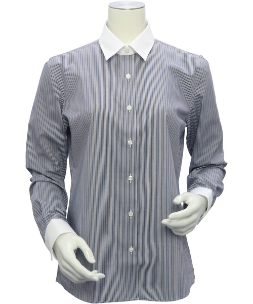 TOKYO SHIRTS(トウキョウシャツ)の「形態安定ノーアイロン レギュラー 長袖ビジネスワイシャツ(ビジネスシャツ・レディース・ブラウン・XL/S/L/LL/M)」の3枚目の写真