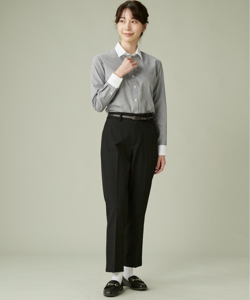TOKYO SHIRTS(トウキョウシャツ)の「形態安定ノーアイロン レギュラー 長袖ビジネスワイシャツ(ビジネスシャツ・レディース・ブラウン・XL/S/L/LL/M)」の6枚目の写真