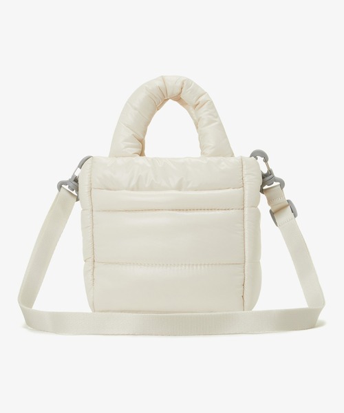 THE NORTH FACE（ザノースフェイス）の「【THE NORTH FACE ザ・ノースフェイス】WL PLUMPY TOTE BAG / 2WAYナイロンミニトートバッグ（トートバッグ・レディース・オフホワイト/ブラック/シルバー・FREE）」の5枚目の写真