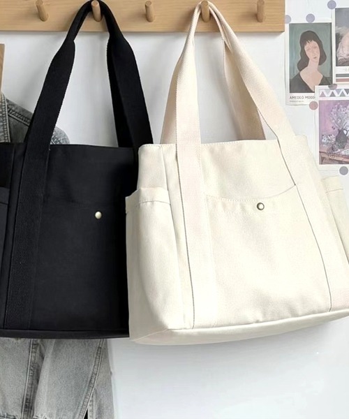 Anuenue(アヌエヌエ)の「4ポケット付きトートバッグ(トートバッグ・レディース・ブラック/ホワイト・FREE)」の11枚目の写真