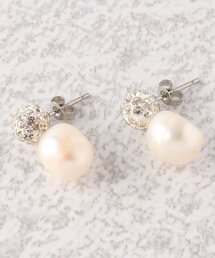 ◆【MADE IN JAPAN】淡水パールビジューロンデルピアス