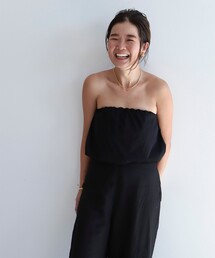 Demi-Luxe BEAMSデミルクスフェミニンベアトップブラックused美品 Demi-Luxe BEAMSデミルクスフェミニンベアトップブラックused美