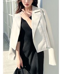 RESEXXY | フェイクレザーライダースジャケット(ライダースジャケット)