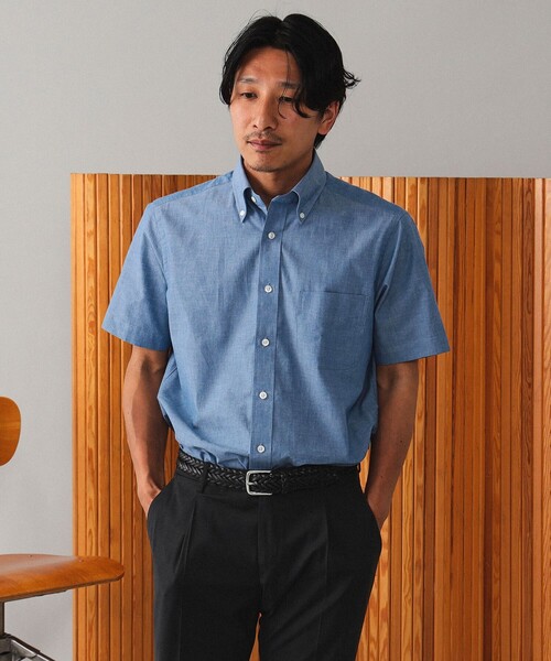 BEAMS F（ビームスエフ）の「BEAMS F / シャンブレー ボタンダウンシャツ（ビジネスシャツ・メンズ・ライトブルー・X-LARGE/LARGE/MEDIUM/SMALL）」の6枚目の写真